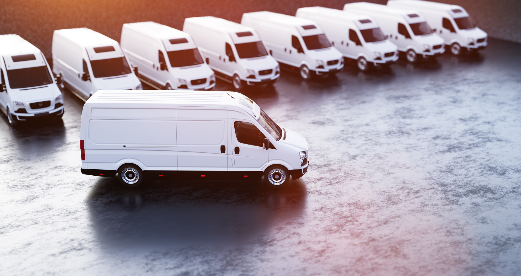 Transportation van and fleet of cargo trucks courier service